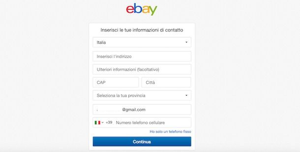 Creare account venditore eBay