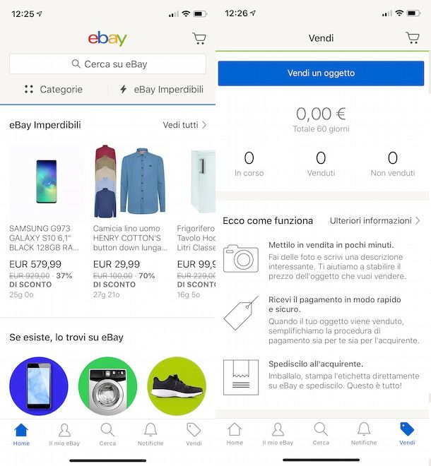 Mettere un annuncio su eBay da smartphone e tablet
