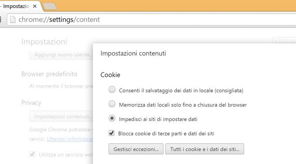 Come bloccare i cookie