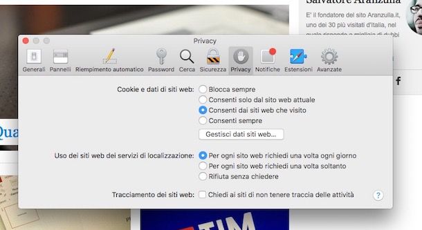 come cancellare cronologia safari