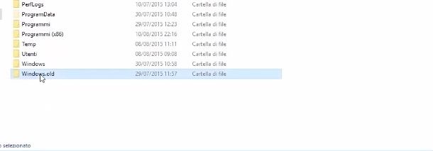 Cancellare Windows.old su Windows 10