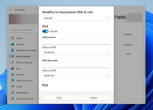 Come impostare DNS su Windows 11