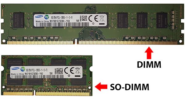 Оперативная память dimm и so dimm чем отличаются