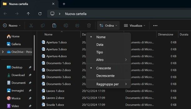 Come ordinare file word in ordine alfabetico