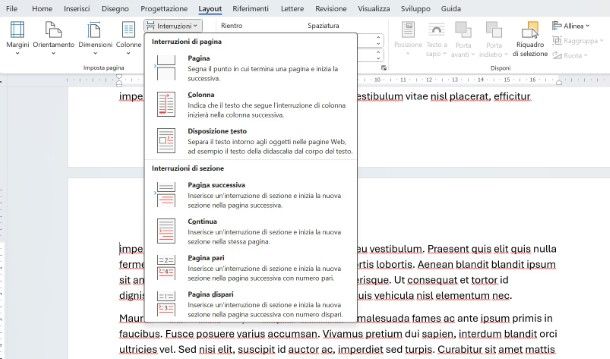 Come ruotare in orizzontale pagine di Word