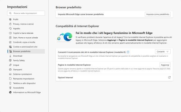 Come reinstallare Internet Explorer tramite Edge