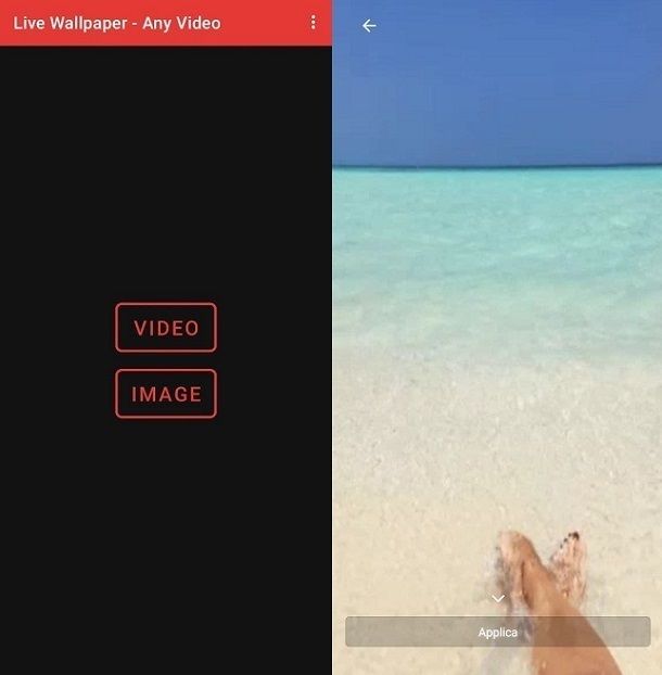 Impostare video come sfondo su dispositivi Live Wallpaper