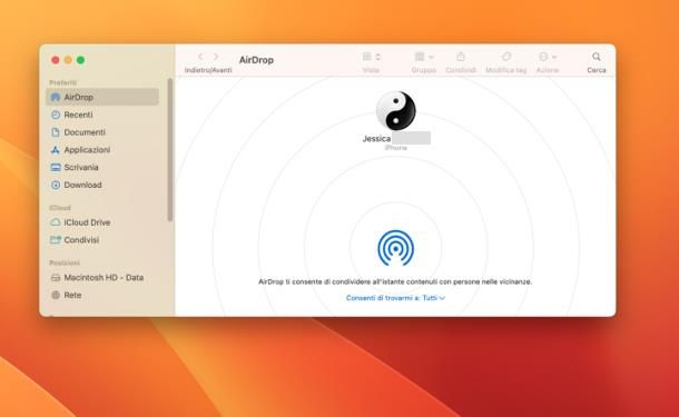 Passare video con AirDrop