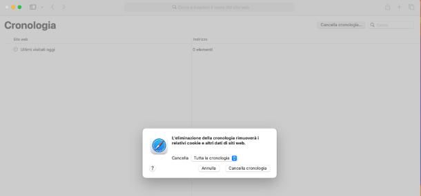 Come eliminare URL dalla cronologia: Safari