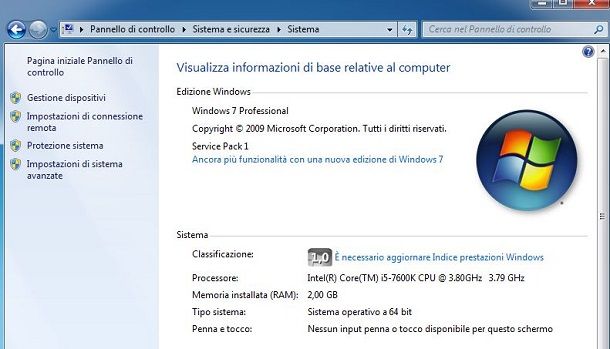 Come Vedere Caratteristiche PC Windows 7 | Salvatore Aranzulla