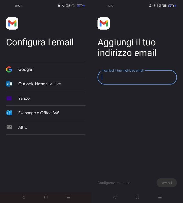 Come configurare Virgilio mail su Android