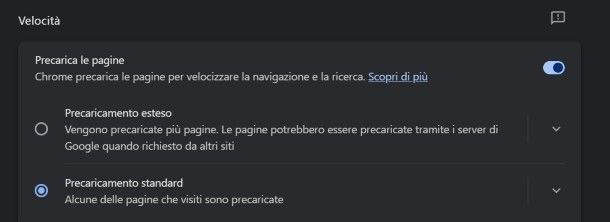 Velocizzare l'apertura delle pagine