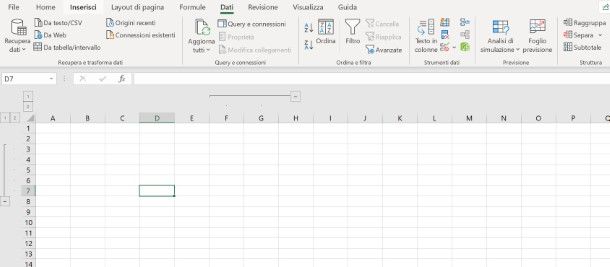 Come raggruppare e nascondere righe e colonne in Excel