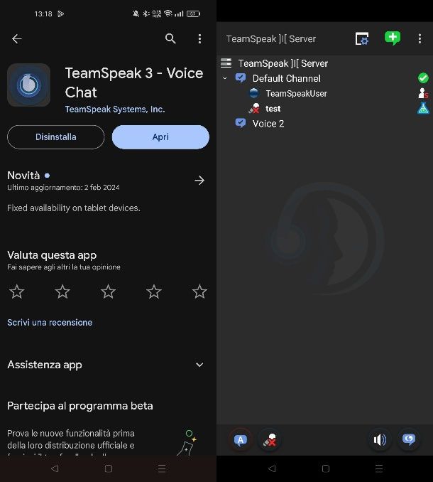 Come usare TeamSpeak su smartphone e tablet