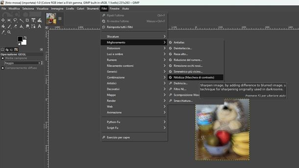 Come modificare le foto mosse con GIMP