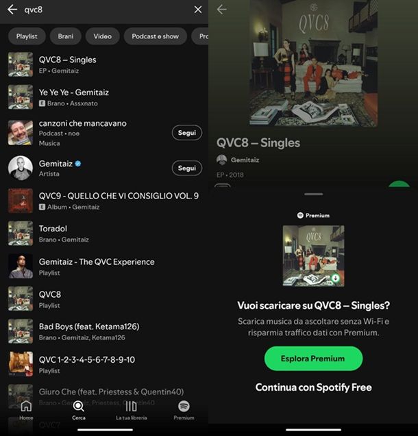 Come scaricare QVC8 Gemitaiz Spotify