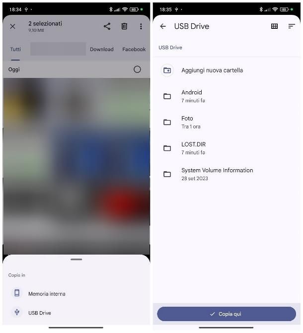 Come salvare foto su chiavetta USB: Android