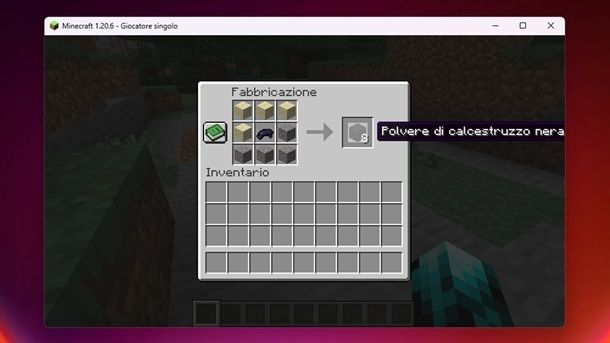 Polvere di calcestruzzo nera Minecraft