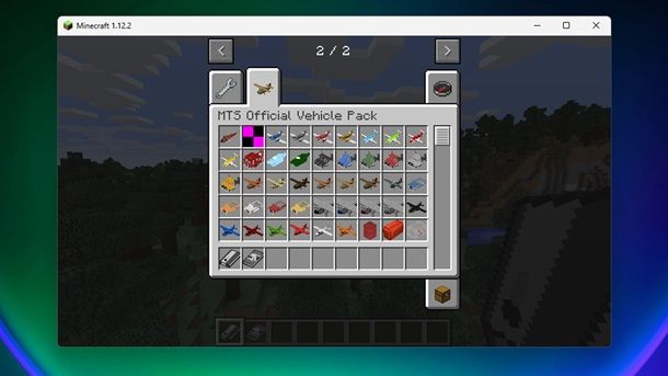 Inventario mod altri aerei Minecraft