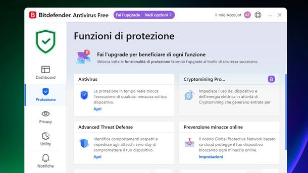 Scansione in tempo reale Bitdefender