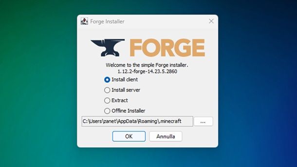 Profilo Forge Minecraft Java
