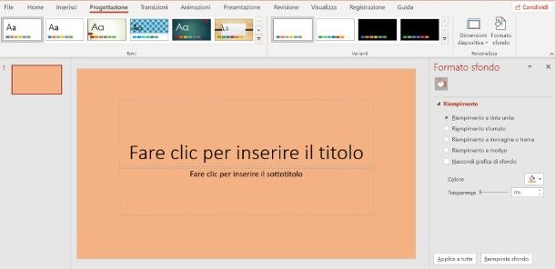 Come mettere lo sfondo colorato su PowerPoint