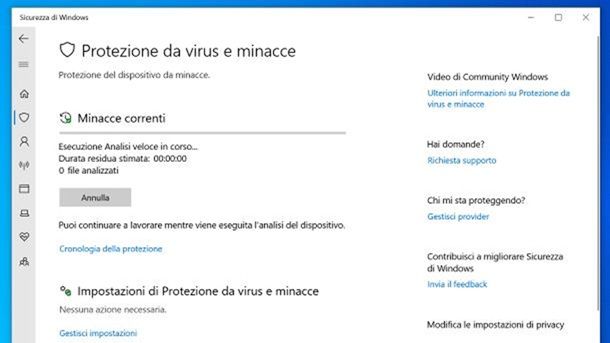 Sicurezza di Windows 10