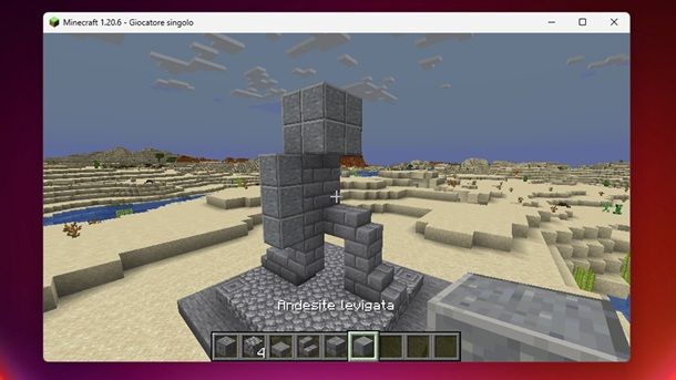 Testa statua Andesite levigata Minecraft