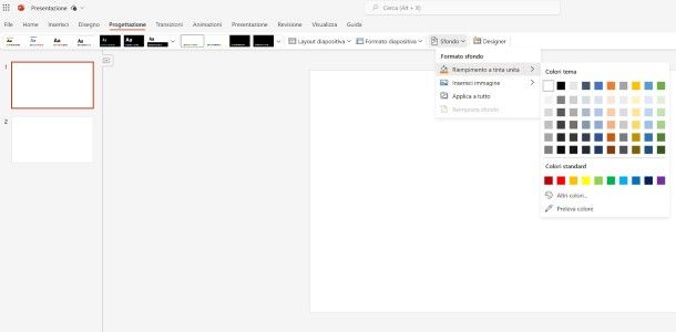 Come mettere lo sfondo colorato su PowerPoint