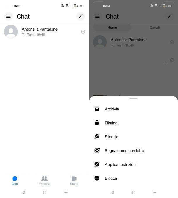 Come eliminare conversazione segreta su Messenger