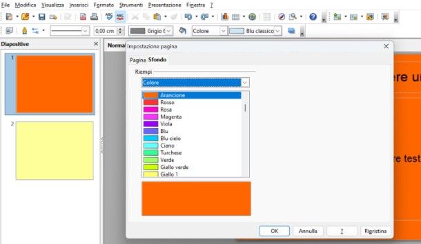 Come mettere lo sfondo su PowerPoint OpenOffice