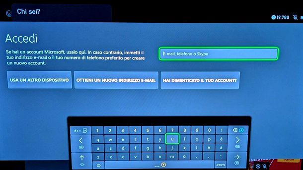 Accesso account Microsoft Xbox