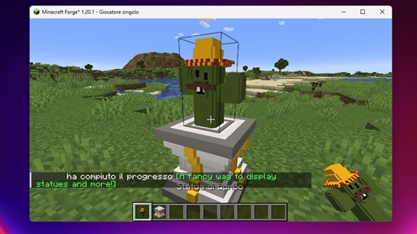 Statua in esposizione mod Minecraft