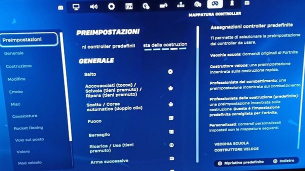 Utilizzare le giuste impostazioni Fortnite