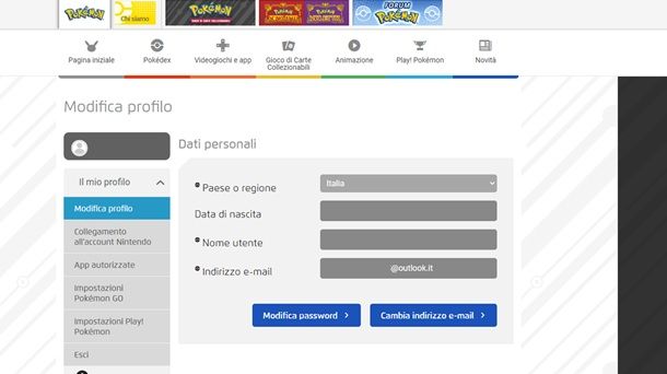 Come cambiare email su Pokémon GO