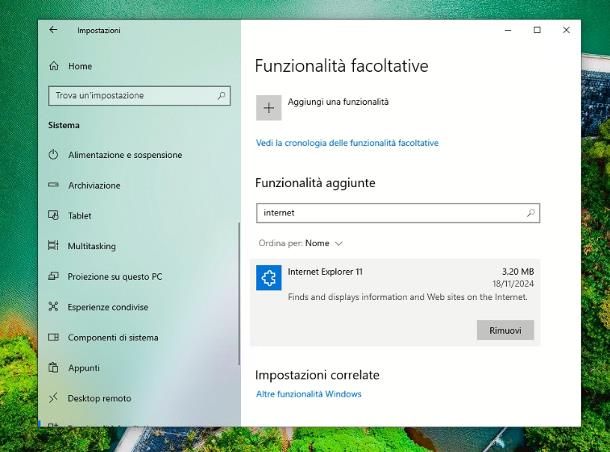 Come eliminare Internet Explorer da Windows 10