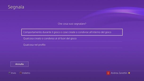 Motivazione segnalazione PSN