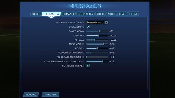 Migliori impostazioni Rocket League