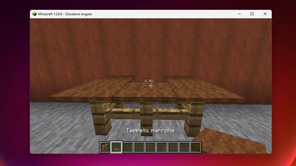 Tappeto marrone tavolo Minecraft