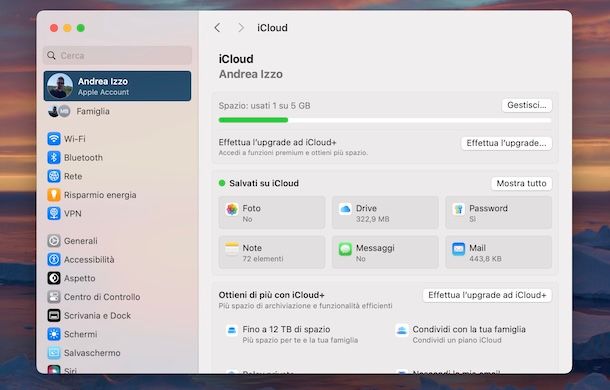 Come archiviare su iCloud da Mac