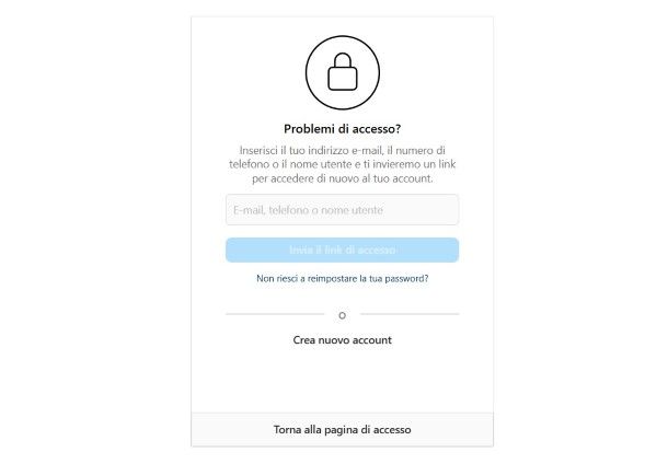 Recuperare password Instagram con numero di telefono