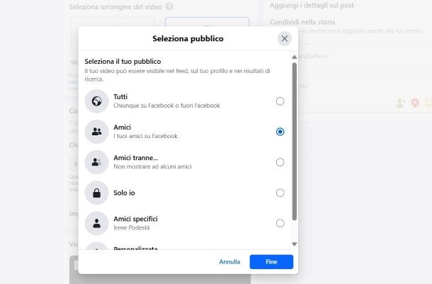 Come fare una diretta Facebook privata