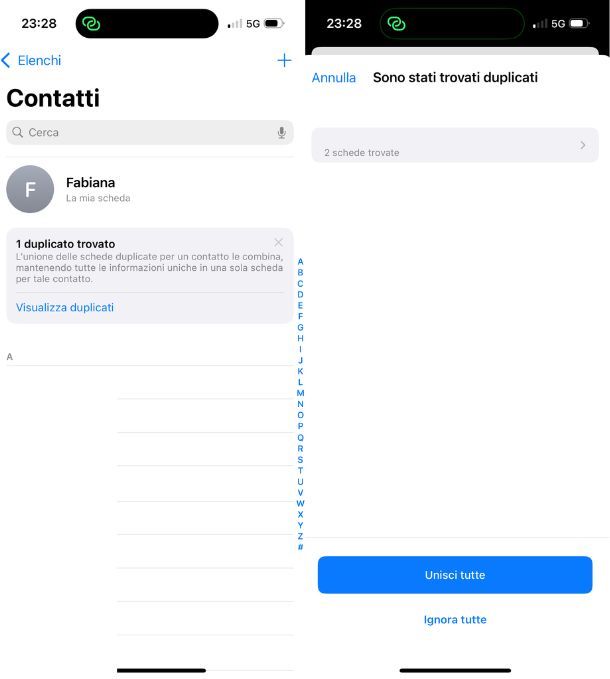 Contatti di iOS