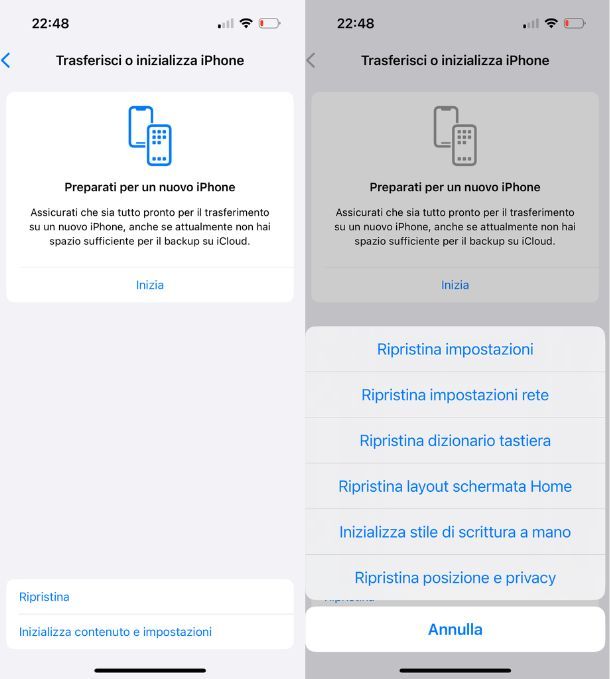 Altre formattazioni iOS