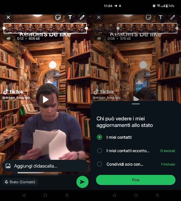 Come tagliare video per stato WhatsApp