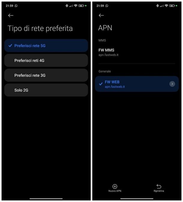 Impossibile accedere alla rete: Android