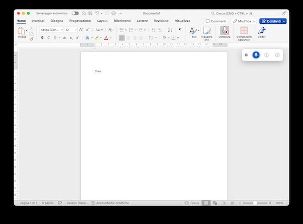 Scrivere su Word parlando
