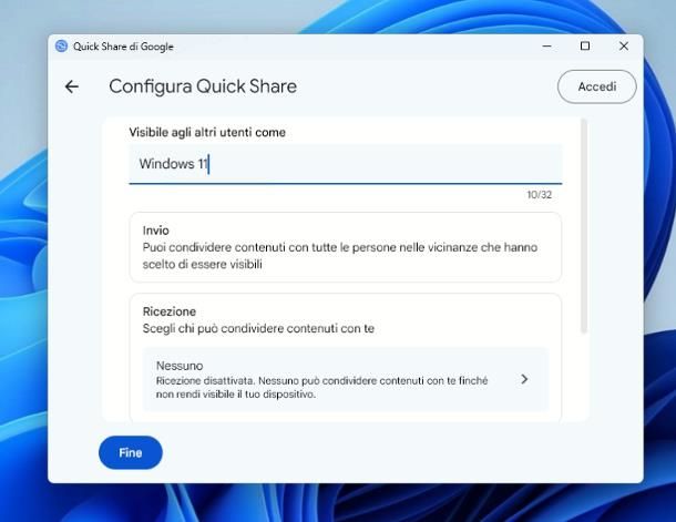 Come trasferire file da PC a telefono senza cavo: Quick Share (Windows)