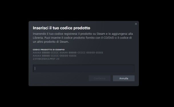 Come riscattare codice da Steam