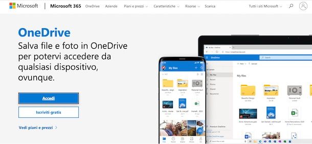 Come accedere a OneDrive online